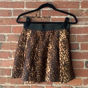 Zara Leopard Print Pleated Mini Skirt